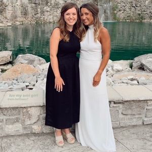 Amsale Bridesmaids Dress in Platinum